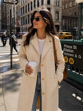 Vintage Da-Rue of California Y2K Cream Duster Coat